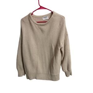 Old Navy Tunic Length Oatmeal Woven Sweater Women’s Size Medium
